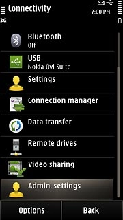 Press Admin. settings.