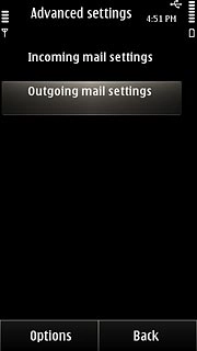 Press Outgoing mail settings.