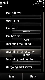 Press Incoming mail security.