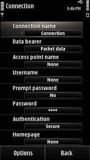 Press Connection name.Key in Vodafone Mail 
