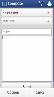 Press the text input field and write the required message.