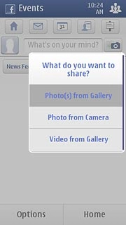 To upload a saved picture:Press Photo(s) from Gallery.