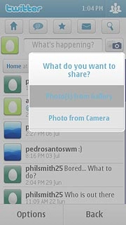 To upload a saved picture:Press Photo(s) from Gallery.