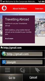 Key in http://gmail.com and press Go to.