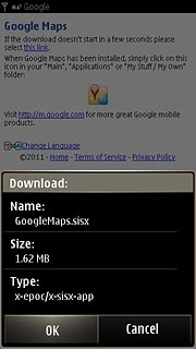 Press OK.Wait while the application is downloaded.