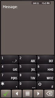 This step describes how to write text when predictive text input is turned on.Press once on each letter key to write the required word.