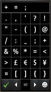 Press arrow right to see more symbols.
