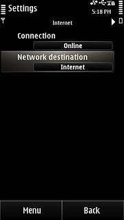 Press Network destination.