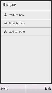 Press Walk to here or Drive to here.