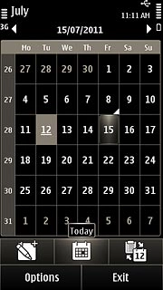 To go to the current date:Press the today icon.