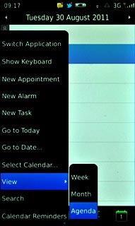Press one of the following views (depending on the current view):Agenda