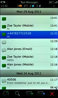 Press the required sender.