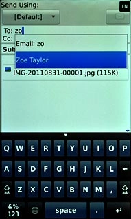 Press the required contact.Write subject and text for your email message.