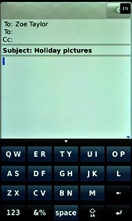 Press the message field.Write the text for your email message.