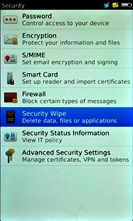 Press Security Wipe.