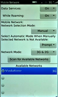 Your phone will search for networks within range and a list of available networks will show on your display.Press the required network.Your display will tell you if you've access to the network you've chosen.