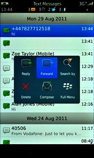 Press Forward.Key in the first letters of the required contact.Matching contacts are displayed.