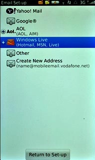 If you select Windows Live or AOL: