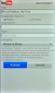 Key in text for the video clip.Press Publish.