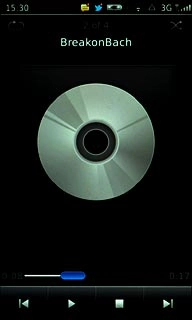 To fast forward or rewind the current audio file:Drag the indicator right or left.