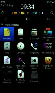 Press MemoPad.