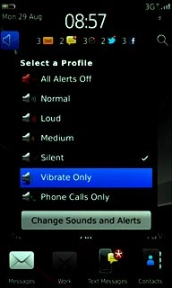 To turn on vibration:Press Vibrate Only.