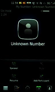 Press Resume to resume the call on hold.