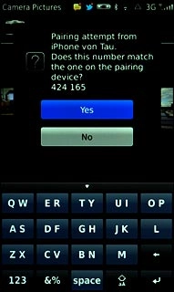 Check that the same access code is displayed on both devices and press Yes.The transfer of the file needs to be accepted at the receiving end.The file is sent.
