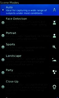 Press the required setting.