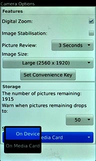 Press On Device or On Media Card.