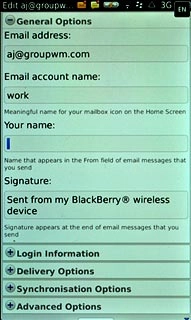 Press the field below Your name and key in the required sender name.
