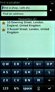 Press Find a shop, cafe etc. or Find an address.