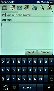 Press the text input field and write the required message.