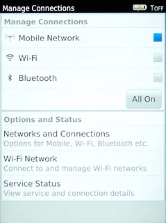 Press Wi-Fi to turn on Wi-Fi.
