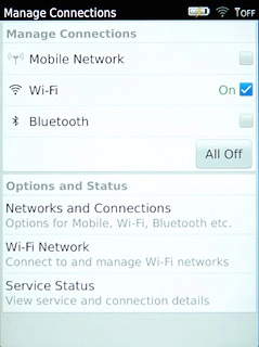 When the box next to the menu item is ticked (V), Wi-Fi is turned on.