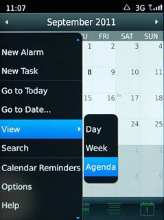 Press one of the following views (depending on the current view):Agenda