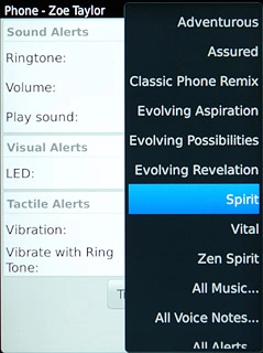Press the required ring tone.