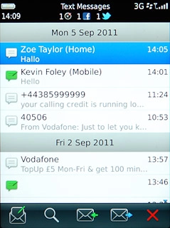 Press and hold the required text message until a pop-up menu is displayed.