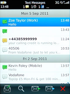 Press the required sender.