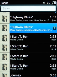 Press the required audio file or the required playlist.