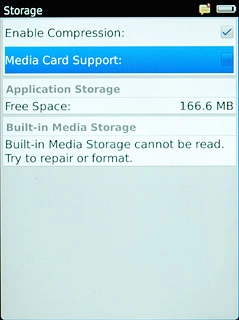 Press Media Card Support to activate use of memory card.