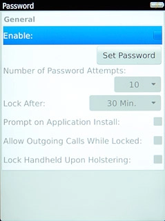 Press Enable to turn the function on or off.