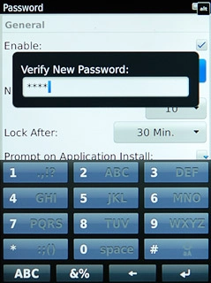 Key in the new phone lock code again and press Enter.
