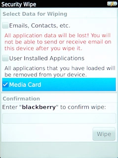 Press the field and key in blackberry