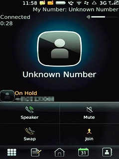 Your calls are displayed on a list and the call on hold is indicated by On Hold.