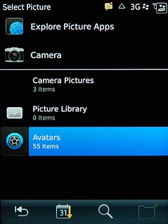 To use a saved picture:Press the required folder.
