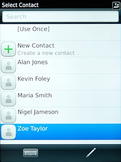 Press the required contact.The contact is saved on the selected key.