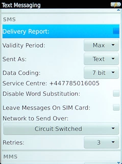 Press Delivery Report to turn request for delivery reports on or off.