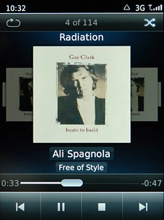 To fast forward or rewind the current audio file:Drag the indicator right or left.
