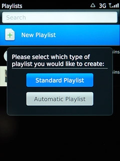 Press Standard Playlist or Automatic Playlist.